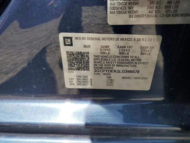 2020 CHEVROLET SILVERADO - 3GCPYDEK1LG346678