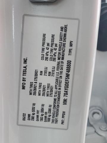 2022 TESLA MODEL Y - 7SAYGDEF5NF488800