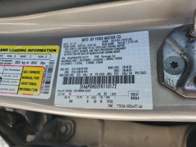 2015 FORD FUSION SE - 3FA6P0HD2FR110172