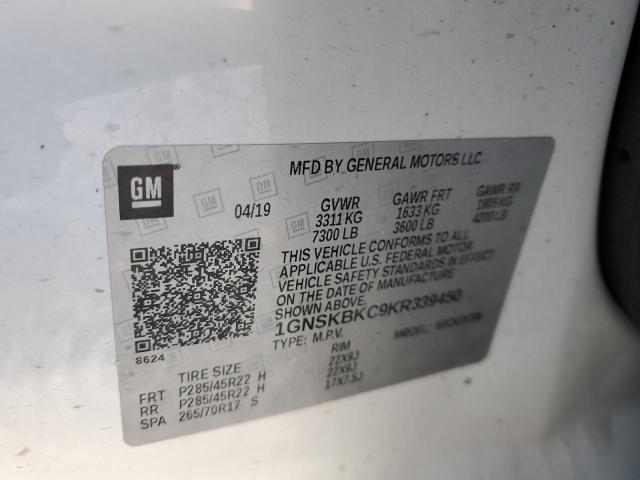 2019 CHEVROLET TAHOE K150 - 1GNSKBKC9KR339450