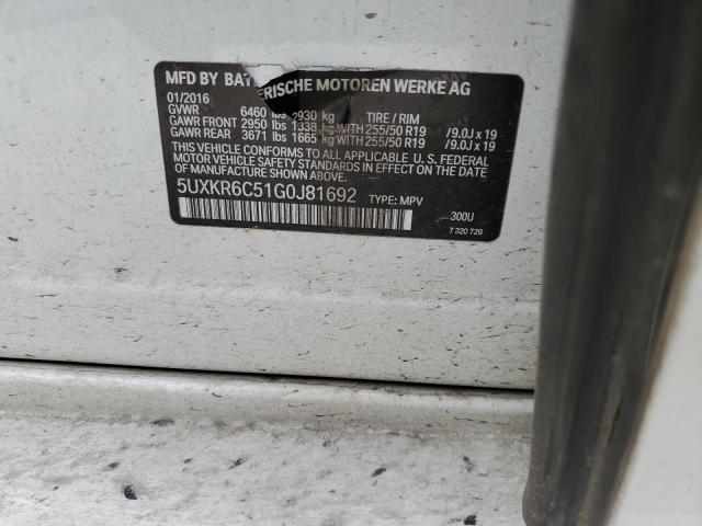 2016 BMW X5 XDRIVE5 5UXKR6C51G0J81692