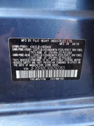 2016 SUBARU CROSSTREK - JF2GPABC3G8292263