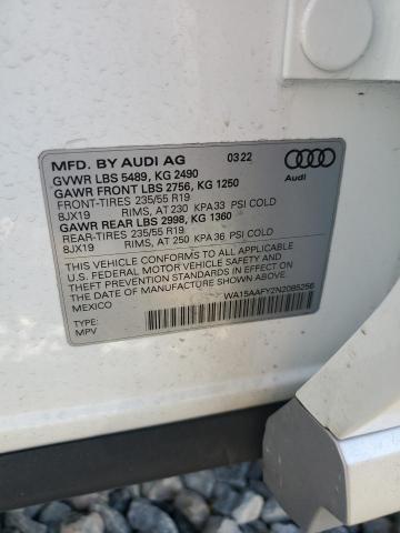 2022 AUDI Q5 SPORTBA WA15AAFY2N2085256