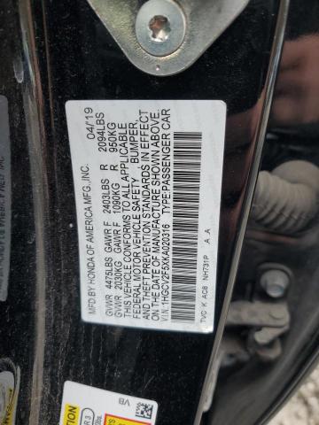 2019 HONDA ACCORD EXL 1HGCV2F5XKA020316