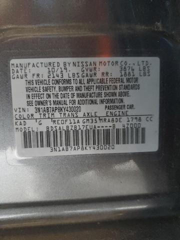 2019 NISSAN SENTRA S - 3N1AB7AP8KY430020