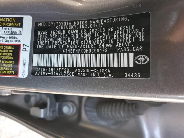 2017 TOYOTA CAMRY LE - 4T1BF1FK9HU390179