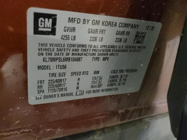 2021 CHEVROLET TRAILBLAZE - KL79MPSL6MB104687