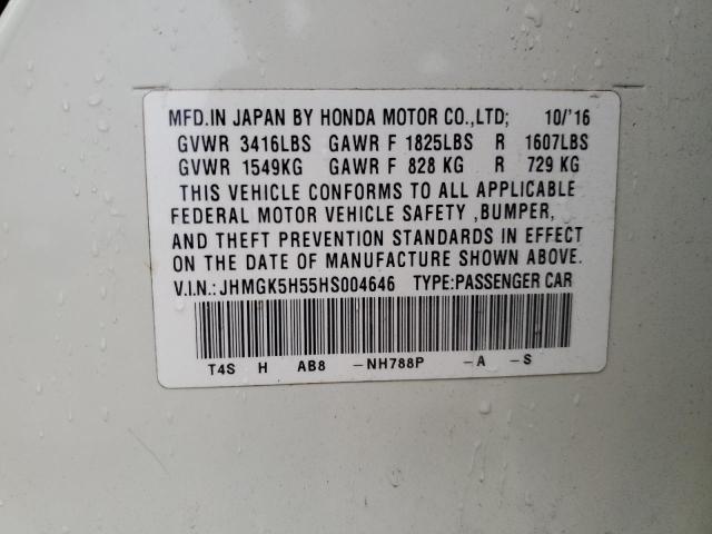 2017 HONDA FIT LX JHMGK5H55HS004646