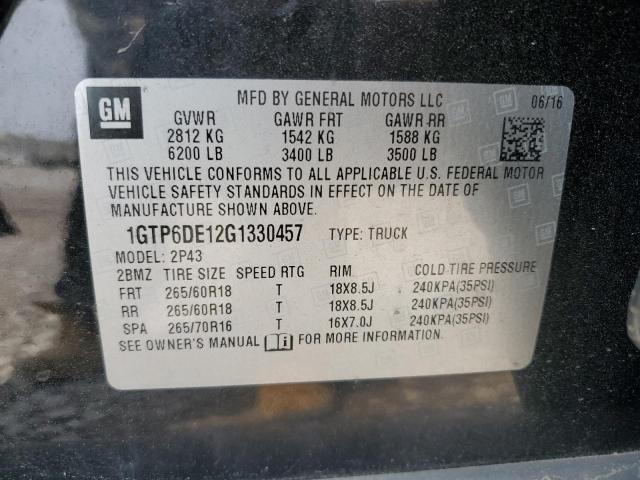 2016 GMC CANYON SLT 1GTP6DE12G1330457