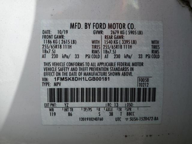 2020 FORD EXPLORER X - 1FMSK8DH1LGB00181