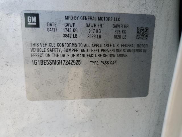 2017 CHEVROLET CRUZE LT - 1G1BE5SM6H7242925