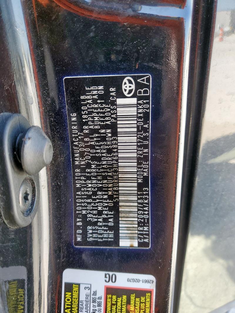 2017 TOYOTA COROLLA L - 5YFBURHE3HP664893