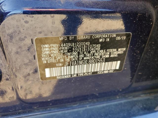 2020 SUBARU WRX LIMITE - JF1VA1N6XL8801553