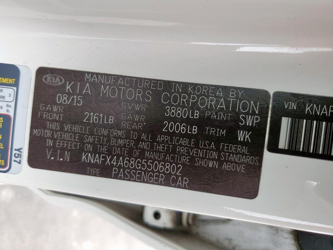 2016 KIA FORTE LX - KNAFX4A68G5506802