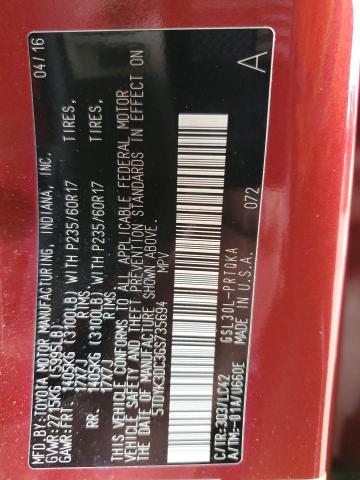 2016 TOYOTA SIENNA XLE - 5TDYK3DC3GS735694