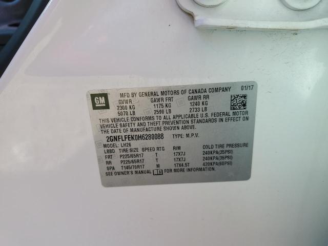 2017 CHEVROLET EQUINOX LT - 2GNFLFEK0H6280088