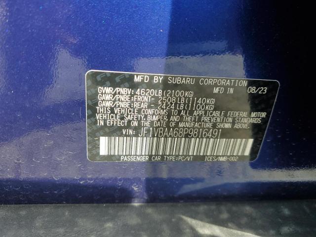 2023 SUBARU WRX JF1VBAA68P9816491