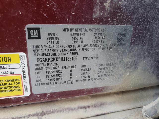 2017 BUICK ENCLAVE - 5GAKRCKD5HJ182169