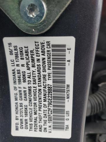 2016 HONDA CIVIC EX 19XFC2F79GE228887