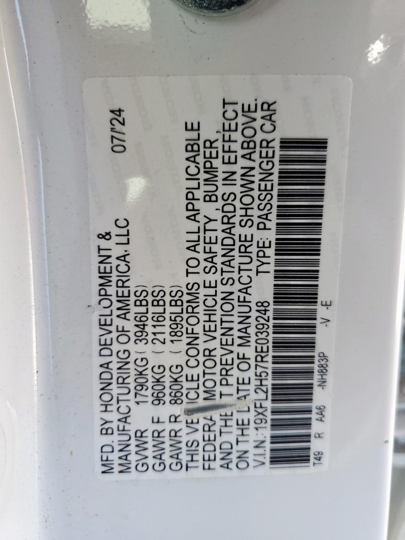 2024 HONDA CIVIC LX - 19XFL2H57RE039248
