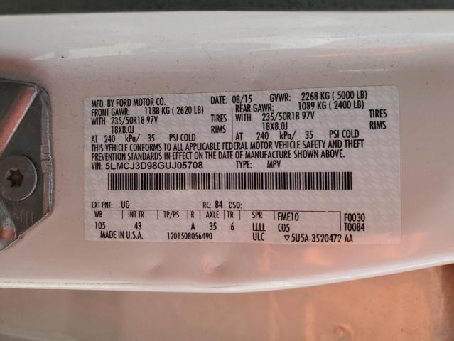 2016 LINCOLN MKC RESERV 5LMCJ3D98GUJ05708