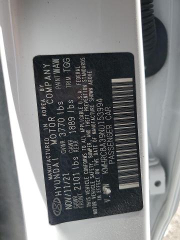 2022 HYUNDAI VENUE SEL KMHRC8A39NU153994
