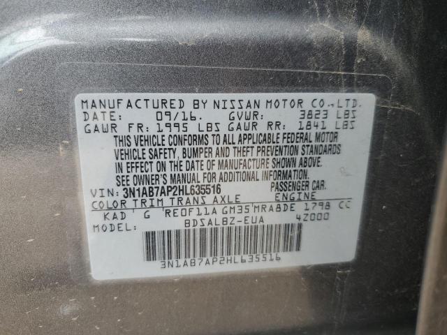 2017 NISSAN SENTRA S 3N1AB7AP2HL635516