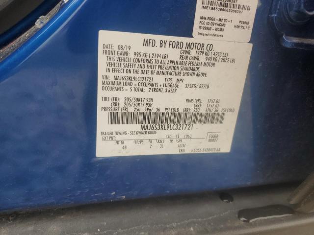 2020 FORD ECOSPORT T - MAJ6S3KL9LC321721