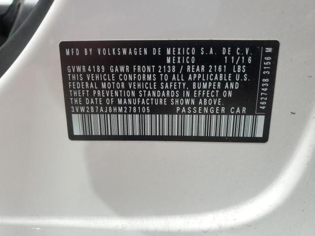 2017 VOLKSWAGEN JETTA S - 3VW2B7AJ8HM278105
