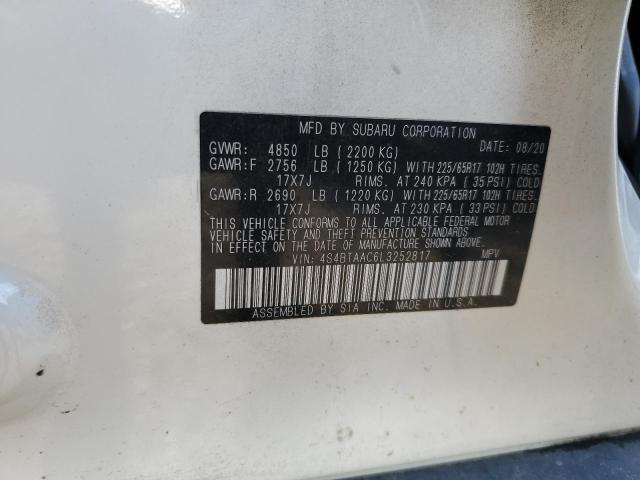 2020 SUBARU OUTBACK 4S4BTAAC6L3252817