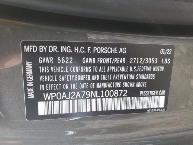 2022 PORSCHE PANAMERA B WP0AJ2A79NL100872