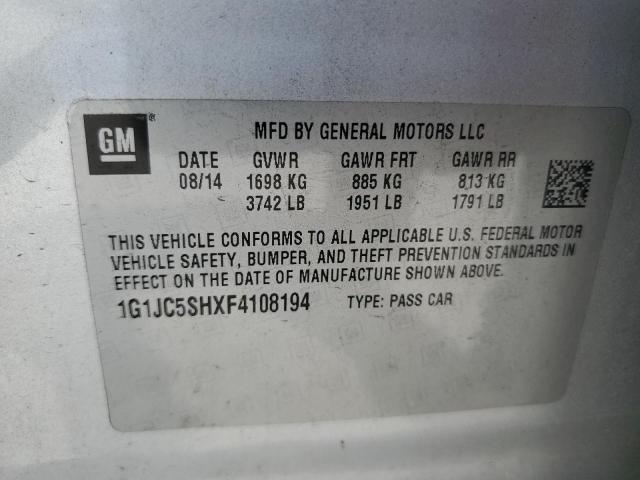 2015 CHEVROLET SONIC LT - 1G1JC5SHXF4108194