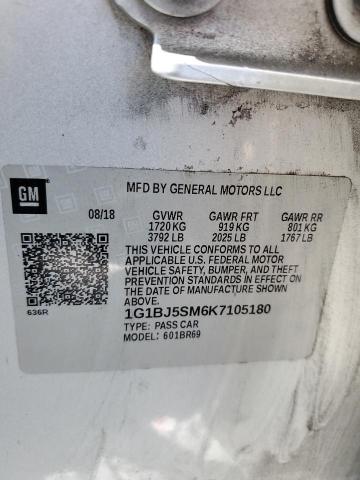 2019 CHEVROLET CRUZE 1G1BJ5SM6K7105180