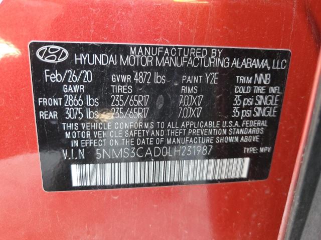 2020 HYUNDAI SANTA FE S - 5NMS3CAD0LH231987