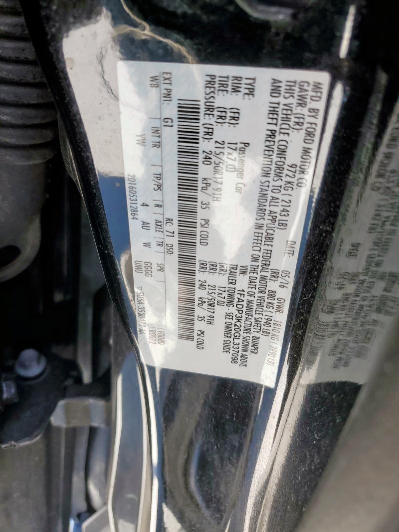 2016 FORD FOCUS SE - 1FADP3K20GL337098
