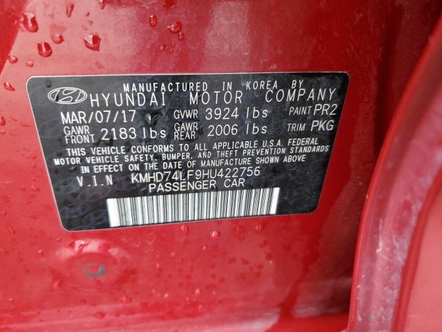 2017 HYUNDAI ELANTRA SE - KMHD74LF9HU422756