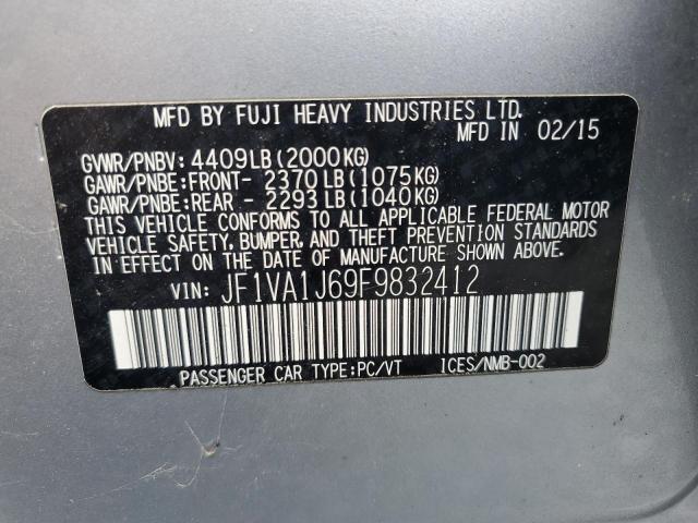 2015 SUBARU WRX LIMITE JF1VA1J69F9832412
