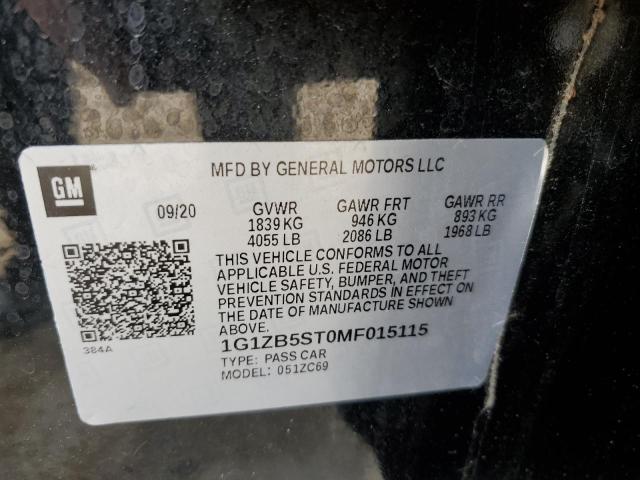 2021 CHEVROLET MALIBU LS - 1G1ZB5ST0MF015115