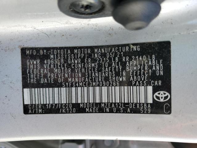 2021 TOYOTA COROLLA SE - 5YFS4MCE3MP090266