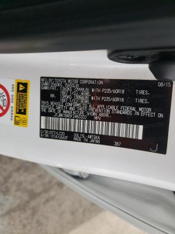 2015 LEXUS RX 350 BAS JTJBK1BA5F2483302