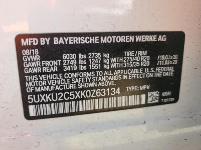 2019 BMW X6 XDRIVE3 - 5UXKU2C5XK0Z63134