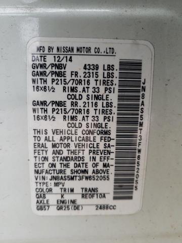 2015 NISSAN ROGUE SELE JN8AS5MT3FW652055