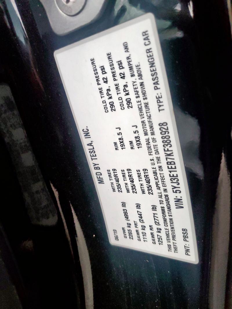 2019 TESLA MODEL 3 - 5YJ3E1EB7KF388928