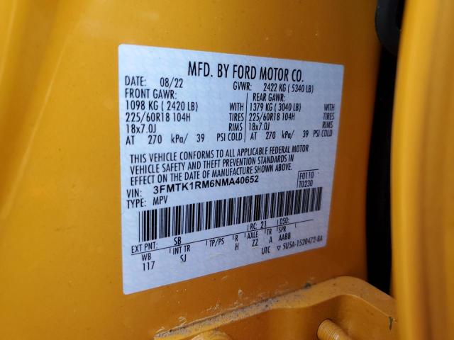 2022 FORD MUSTANG MA - 3FMTK1RM6NMA40652