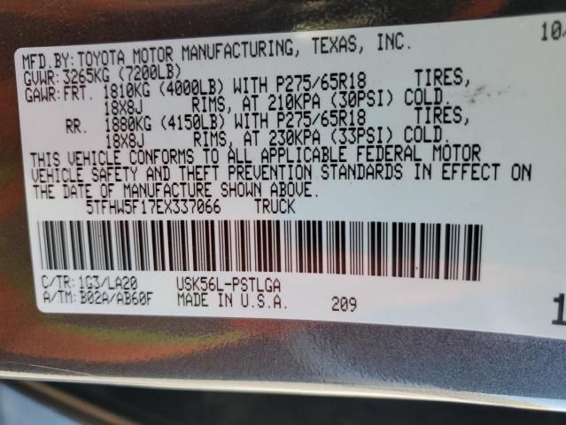 2014 TOYOTA TUNDRA CRE - 5TFHW5F17EX337066
