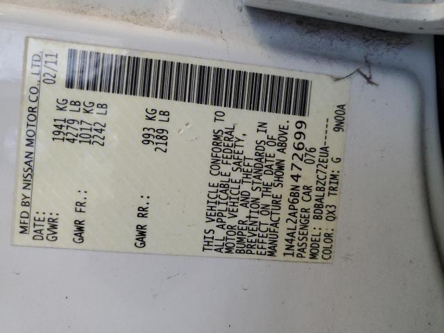 2011 NISSAN ALTIMA BAS - 1N4AL2AP6BN472699