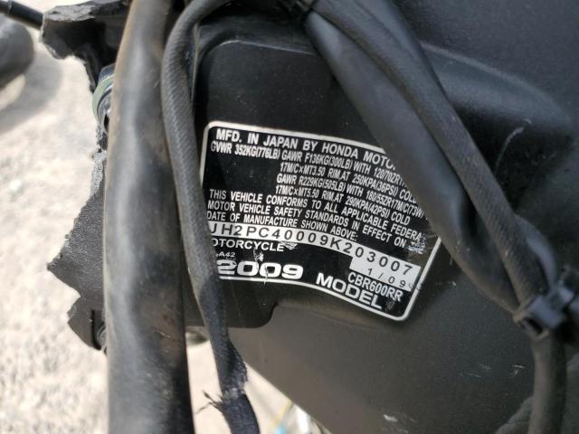 2009 HONDA CBR600 RR JH2PC40009K203007