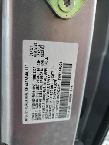 2021 HONDA RIDGELINE - 5FPYK3F11MB003051