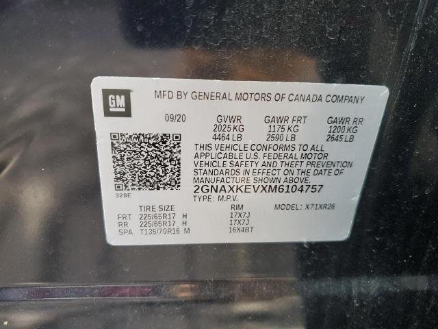 2021 CHEVROLET EQUINOX LT - 2GNAXKEVXM6104757