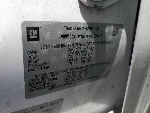 2021 CHEVROLET SILVERADO - 3GCUYDET6MG206476